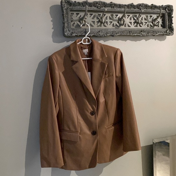 NWT leather look New Day Blazer - Picture 1 of 4